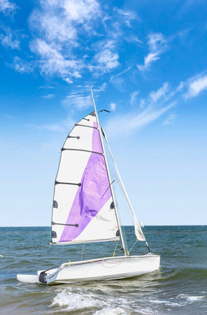 Sailing on the Baltic Sea in a sunny day with blue sky