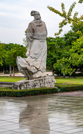 Statue of the Roman Emperor Constantine in the city of Plovdiv, Bulgariaの写真素材