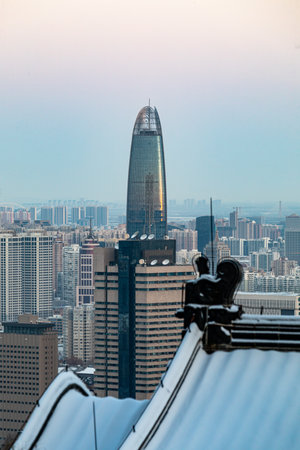 View of the skyline of the city of Seoul, South Korea.の写真素材