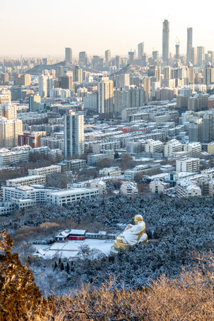Beautiful Architecture in Seoul City at Winter Season, South Korea.の写真素材