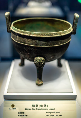 Ancient copper pot in the Museum of Natural History, Beijing, Chinaの写真素材