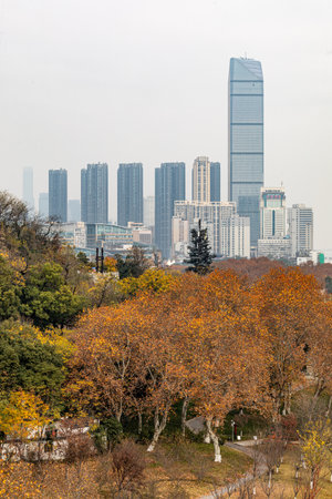 Autumn view of the city of Seoul, South Korea, South Koreaの写真素材