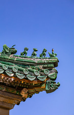 Roof of the Forbidden City in Beijing, China. The Forbidden City is a popular tourist attraction.