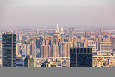 Aerial view of the city of Frankfurt am Main, Germany.
