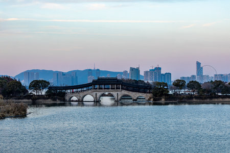 Unidentified people visit the ancient city of Suzhou. Suzhou is a UNESCO World Heritage Site.の写真素材