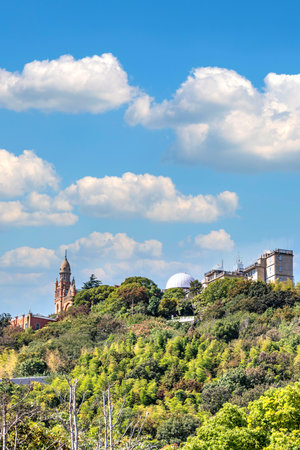 View from the hill to the city of Bologna, Italyのeditorial素材
