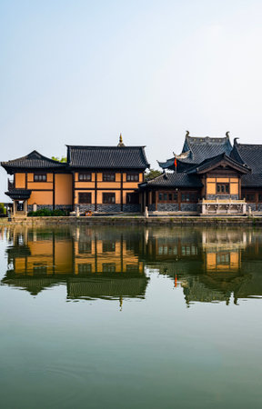 Traditional wooden houses in Suzhou, China. Suzhou is a UNESCO World Heritage Site.の写真素材