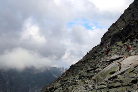 Slovak Tatras red trail to Rysyの写真素材