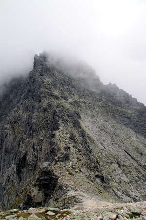 The red trail to Rysy from the SÅowacka side, a section from Chata pod Rysamiの写真素材