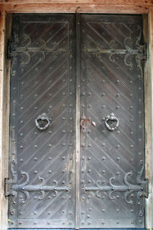 Entrance door to the Church in Bardzice. st. Andrzej Bobolaの写真素材