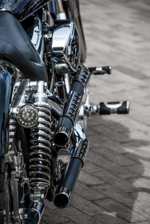 Classic motorbike at an biker meeting in german town