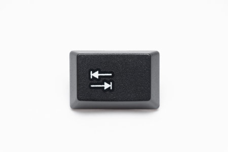 Single black keys of keyboard with different letters