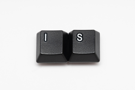 Single black keys of keyboard with different lettersの写真素材