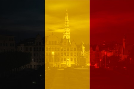 Flag of Belgium in minimalistic design and high qualityの写真素材