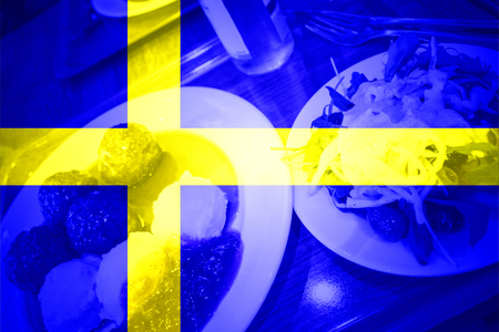 Flag of Sweden in minimalistic design and high qualityの写真素材