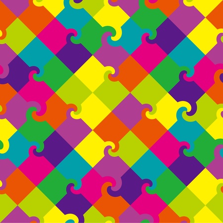 Multicolor swirl squares patternのイラスト素材