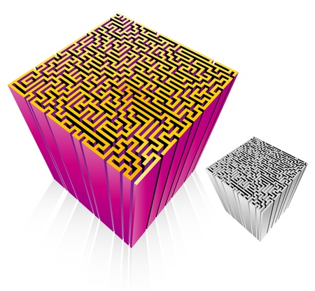 3D maze isolated-Vector EPSのイラスト素材