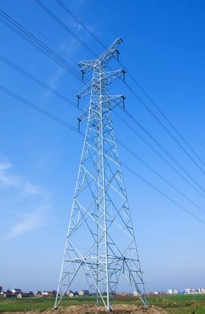 power transmission tower の写真素材