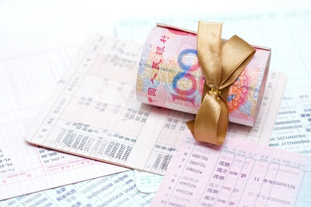Money  Renminbi  and passbookの写真素材