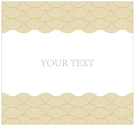Oriental curve wave pattern frameのイラスト素材