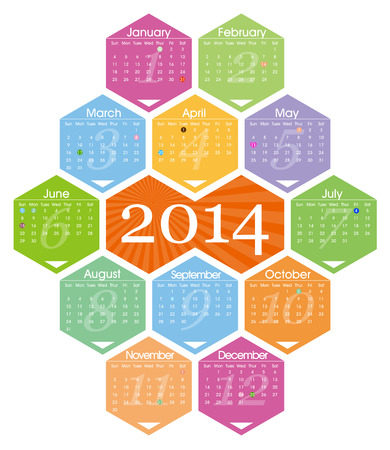 Vector 2014 calendarのイラスト素材