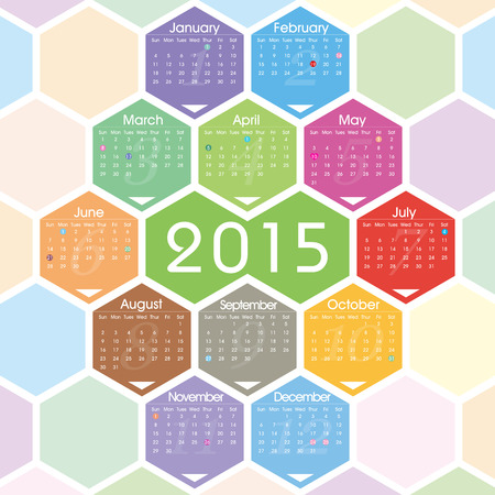 Vector 2015 calendar のイラスト素材