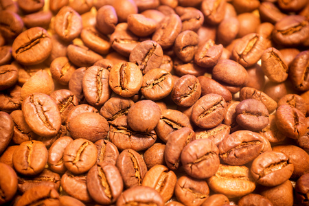 Coffee beans background textureの写真素材