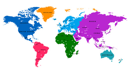 World map with country and capitalのイラスト素材
