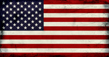 Grunge Vintage USA flag background texturedの写真素材