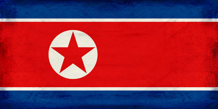 Vintage North Korea flag backgroundの写真素材
