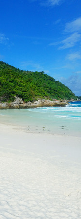 Beautiful sandy beach on a tropical islandの写真素材