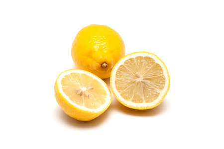 Lemons isolated on white backgroundの写真素材