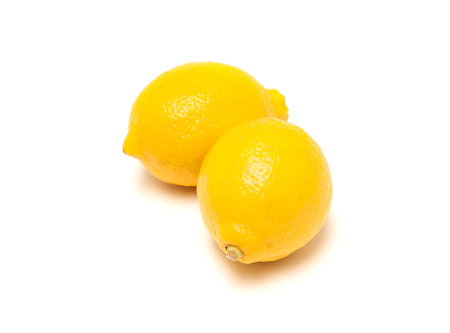 Lemons isolated on white backgroundの写真素材