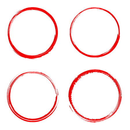 grunge circle brush stroke frame isolatedのイラスト素材