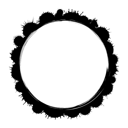 grunge ink  paint frame isolatedのイラスト素材