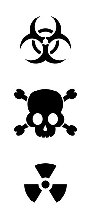 biohazard and radioactive warning signsのイラスト素材