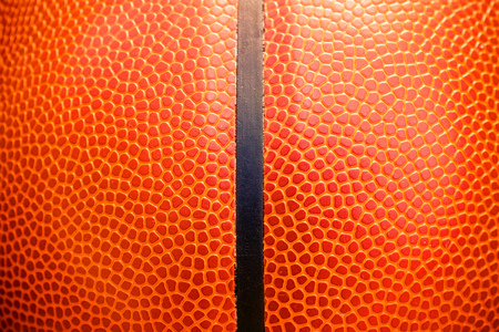 Closeup detail of basketball ball texture backgroundの写真素材