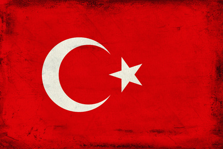 Vintage national flag of Turkey backgroundの写真素材