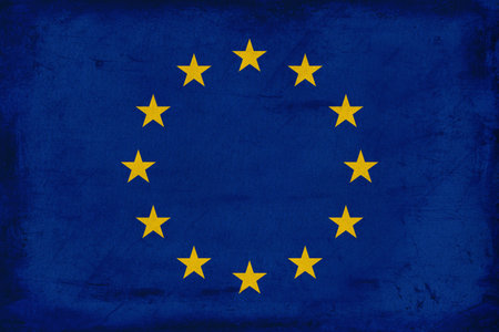 Vintage European Union flag backgroundの写真素材