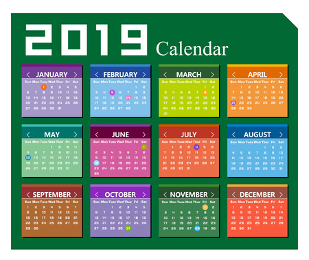 year of 2019 calendar backgroundのイラスト素材