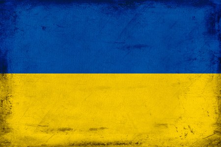 Vintage national flag of Ukraineの写真素材