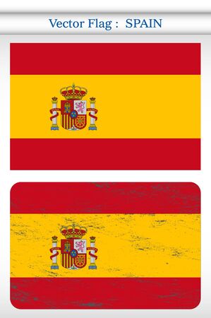 Vector grunge flag of Spain backgroundのイラスト素材