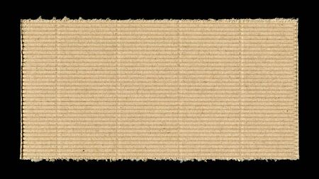 Corrugated Cardboard background texture isolated on blackの写真素材
