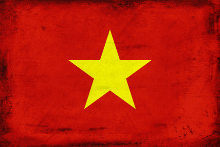 Vietnam grunge flag. Vintage flag with grunge texture.の写真素材