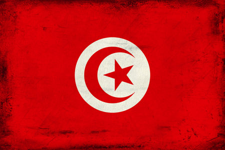 Grunge Flag of Tunisia. Grunge texture.の写真素材