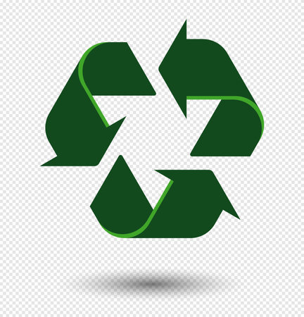 Recycle Icon - Green Vector Illustration - Isolated On Transparent Backgroundのイラスト素材