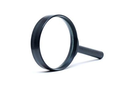 Magnifying glass isolated on white background.の写真素材