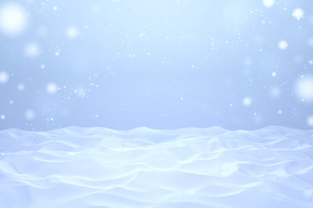 Winter Snow Scene 3D Illustrationの写真素材
