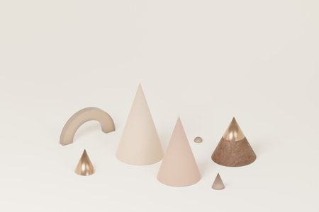 Fashionable conical display stand 3D background for accessoriesの写真素材