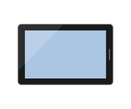 Illustration of a simple, easy-to-use black tablet deviceのイラスト素材